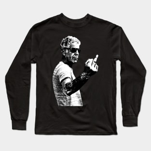 Memories Anthony Bourdain middle finger pose Long Sleeve T-Shirt